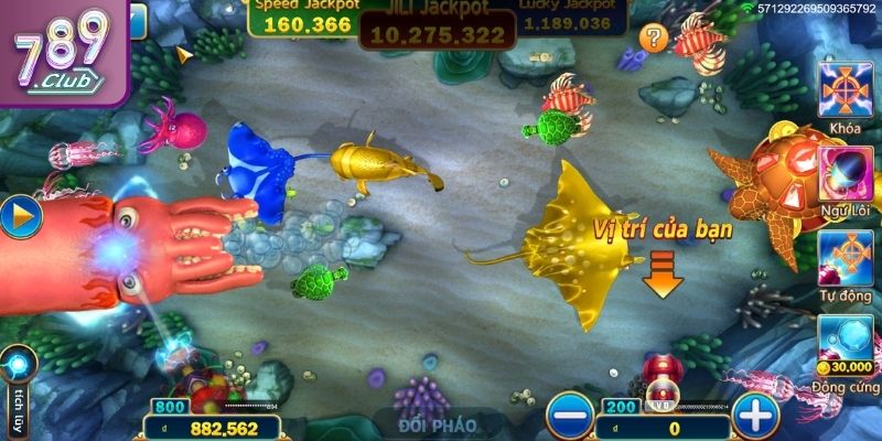 Bắn Cá Jackpot 789CLUB Chơi Cực Đã Săn Thưởng Siêu Hấp Dẫn 3 Sử dụng tối đa tính năng hỗ trợ bắn cá Jackpot 789CLUB
